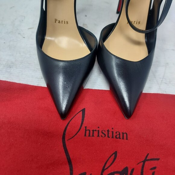 Christian Louboutin Black Jenlove Ankle Strap Pointed Toe Pump - Picture 10 of 14